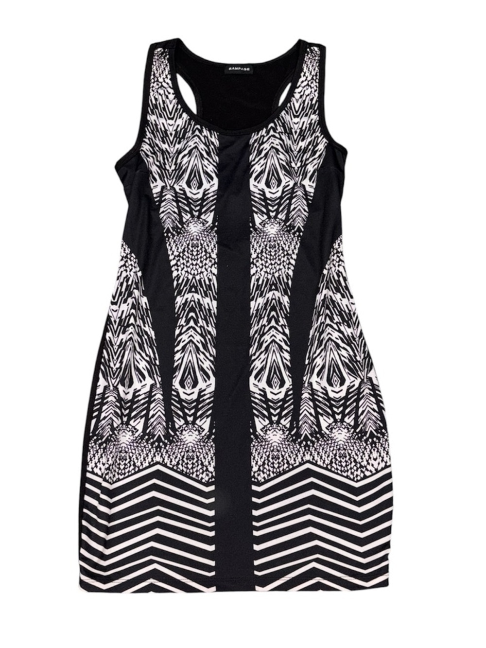 356. Rampage Y2K Women’s Black & White Printed Tank Dress Size M